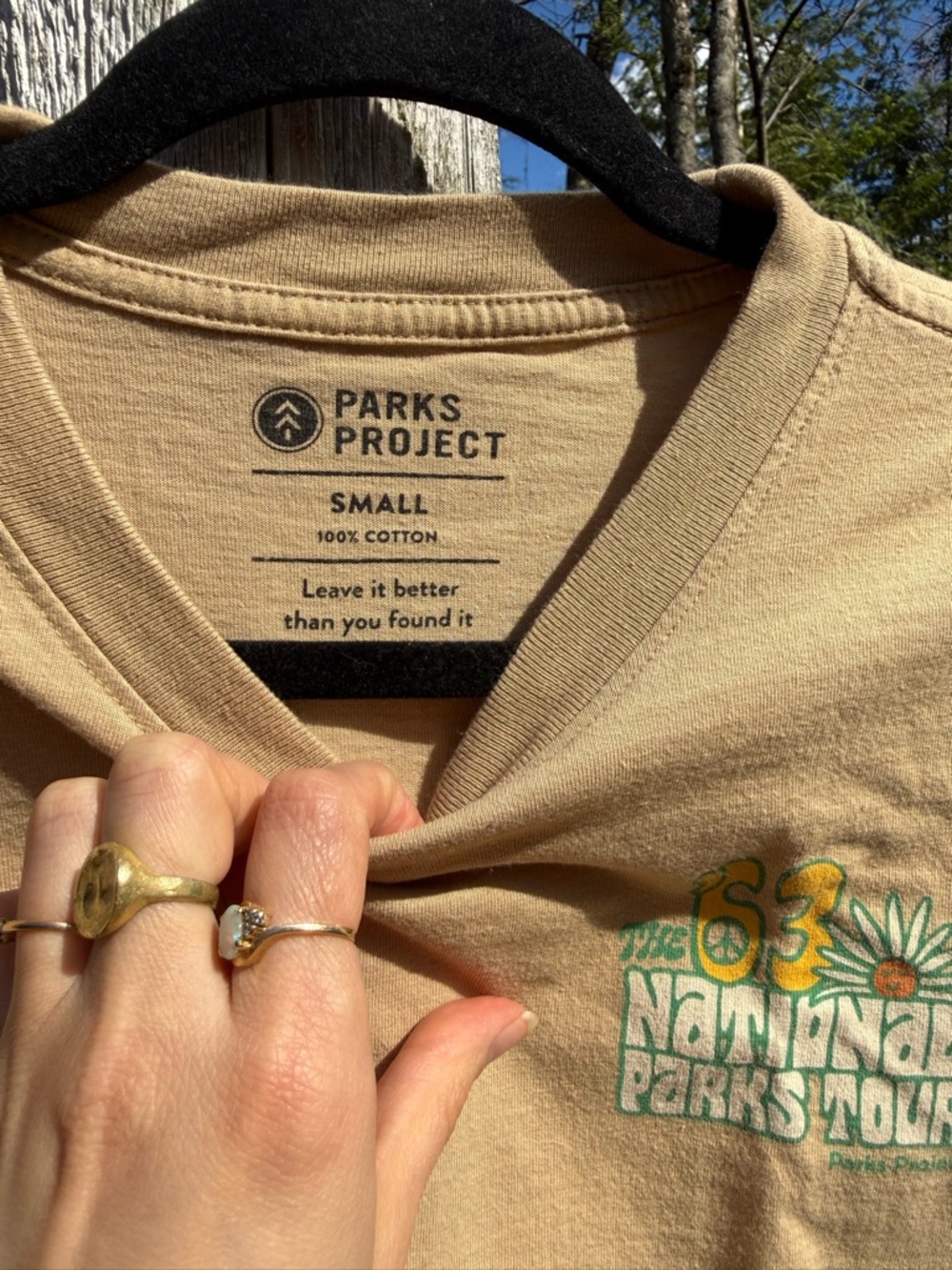 Parks Project Tan Tee with Green & Orange Floral Tour Graphic - Picture 3 of 6